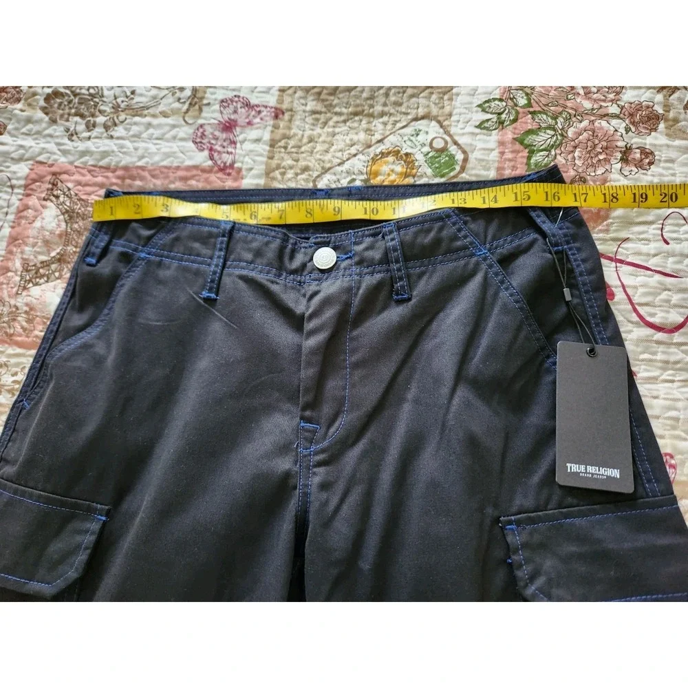 True Religion Men's Cargo Pants‎ Size 30 Jet Black 108335